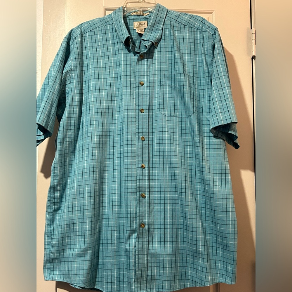 L.L. Bean Blue Casual Button Down Shirt